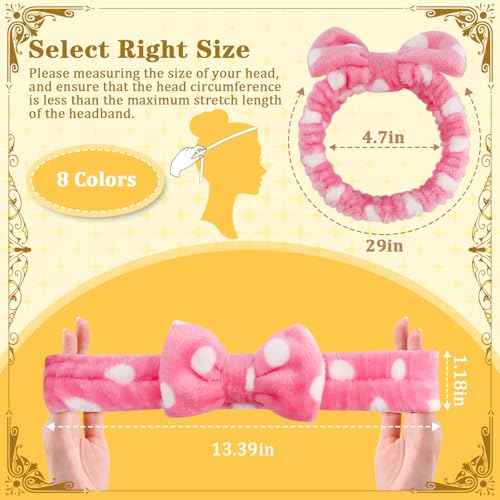 24 Pcs Spa Headband Bulk for Christmas Stocking Stuffers, Women Girls Bow Makeup Hairband Gifts Soft Flannel Headband for Washing Face Skincare Slumber Bachelorette Party Supplies Teen Party Favors
