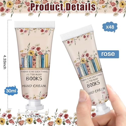 Leelosp 48 Pcs Christmas Hand Cream Mini Book Lover Gift for Women Hand Lotion Travel Size for Dry Cracked Hands Book Club Gifts Bulk Christmas Stocking Stuffer