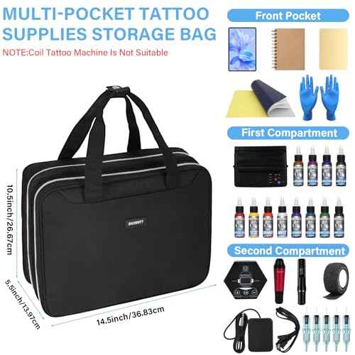Tattoo Travel Case for Equipment and Supplies,Black,Bag Only