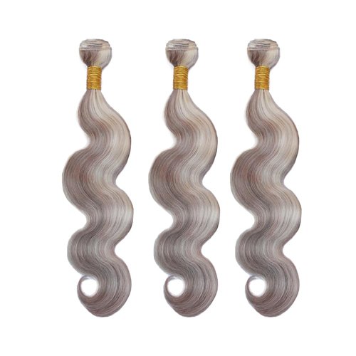 22 24 26 Inch Grey Body Wave Bundles Human Hair 613 Blonde Human Hair Bundles Brazilian Virgin Hair Mixed Length 3 Bundles Silver Bundles 613 Body Wave Bundles Hair Extensions For Women
