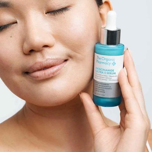 The Organic Pharmacy Niacinamide Ultra 5 Serum - Vitamin B3 Powerhouse with 5% Niacinamide, Vitamin C, Hyaluronic Acid, Bakuchiol, 1 Fl Oz