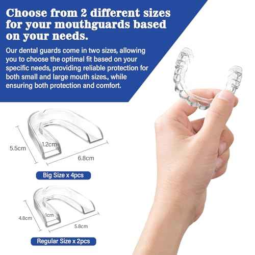 Mouth Guard for Grinding Teeth at Night, Night Guards for Teeth Grinding, Dental Night Guards for Sleep, Comfortable Grinding Guard for Adults with 12 Cleaning Tablets