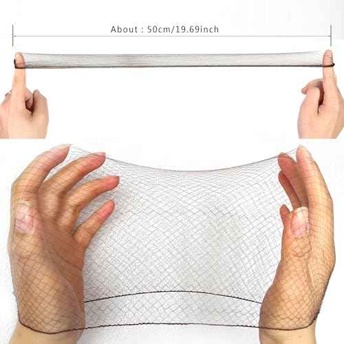 YANTAISIYU 50 Pcs Hair Net 20 Inch Invisible Elastic Mesh Wig nets for Hair Bun Food Service (Bulk Packing,Dark Brown)