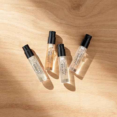 Leather Vintage Label Discovery Set by Tru Western, Set of 4, Including Leather No. 1, No. 2, No. 3, and No. 4, Masculine Fragrance Gift Set