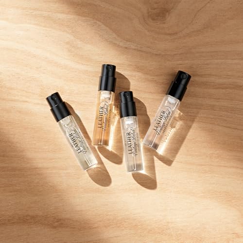 Leather Vintage Label Discovery Set by Tru Western, Set of 4, Including Leather No. 1, No. 2, No. 3, and No. 4, Masculine Fragrance Gift Set