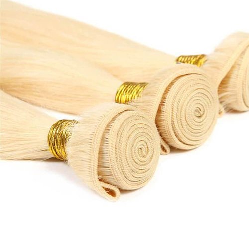 613 Straight Bundle Honey Blonde Human Hair 3 Bundles 100% Unprocessed Virgin Hair Brazilian Double Weft Extensions Blonde Color 20 22 24 Inch For Women