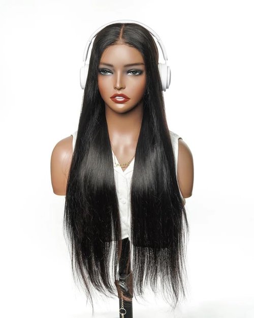 JALIZA 24" Pre Bleached Glueless Wig on Clearance - 100% Virgin Human Hair HD Lace Straight Wear-to-Go