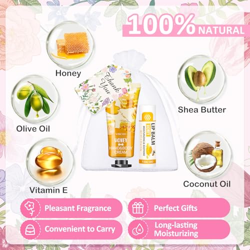 40 Sets Hand Cream Bulk and Lip Balm Bulk Gifts, Stocking Stuffers for Women Teengirls, Christmas Gifts,Bridesmaid Gifts for Guests with Thank You Card Organza Bags,Thank You Gifts, Small Gifts