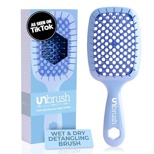 FHI Heat UNbrush Detangling Brush for Pain-Free Brushing on All Wet or Dry Hair Types ? Durable DuoFlex Anti-Static Bristles, Lightweight Handle, Vented Hair Brush