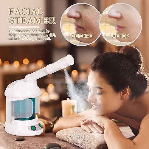 SUPER DEAL Hair Steamer PRO 3 in 1 Multifunction Ozone Facial Steamer with Bonnet Hood Attachment, Hair Therapy & Face Steamer for Personal Care Use at Home or Salon