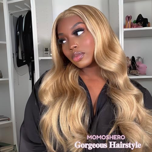 27/613 Blonde Highlight Bundle Human Hair Body Wave 24 Inch, 13A #F27/613 Highlight Blonde Human Hair Single Wavy Bundle Body Wave Soft Healthy 100% Unprocessed Virgin Hair Weave Extensions