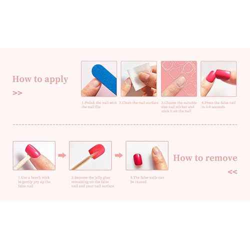 Short French Nail Tips Fake Nails Art Round Glossy Classy Nail Tips Press On Nails Charms With 24pcs Adhesive Tabs Mini Files Woody Stick For Women Girls Gift
