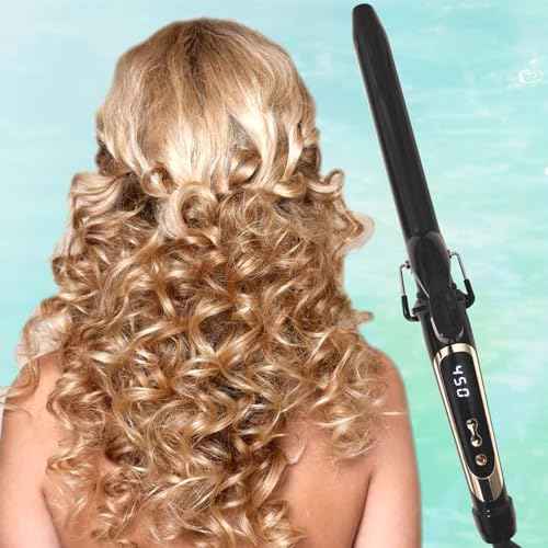 abp 1 Inch Curling Iron Extra Long Barrel with Ceramic Coating for Long/Medium Hair,LED Display Instant Heat up to 450¡ÆF with clamp,Hair Waving Style Tool Girls & Women