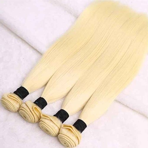 613 Bundles Human Hair Extensions For Women Real Straight Human Hair Bundles Light Blonde Color 3Bundles(202224 Inch)