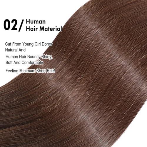YISEA Straight Human Hair Bundles Brown #4 Color Straight 3 Bundles (16 18 20Inch)100% Unprocessed Hair 12A Brazilian Virgin Chocolate Brown Human Hair Bundles