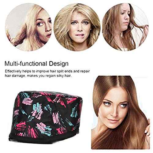 Alotlucky Hair Thermal Steamer Treatment SPA Cap Nourishing Care Hat with Adjustable Temperature Control,Moisturize and Nourish, Hair Care for Home Use(Black)