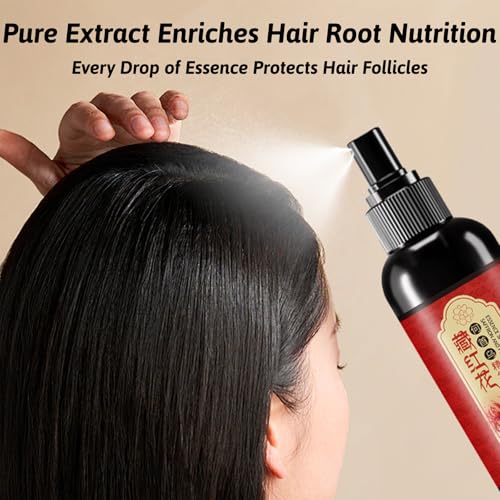 Saffron Hair Blackening Spray, Herbal Hair Color Spray for Instant Gray Coverage - Natural Plant Extract with Frizz Control, Moisturizing Non-Greasy Formula for Daily Use (2)