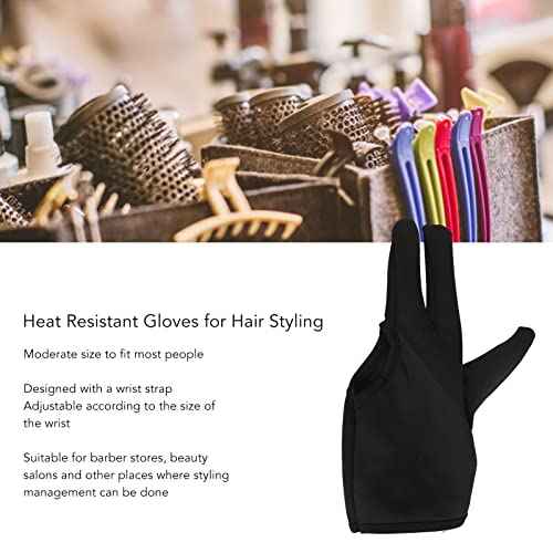 LIZEALUCKY 2pcs Barber Glove Gloves Finger Cover, Three Fingers Gloves Insulated Gloves, Barber Straightening Splint Styling Heat Protector Glove for Barbe