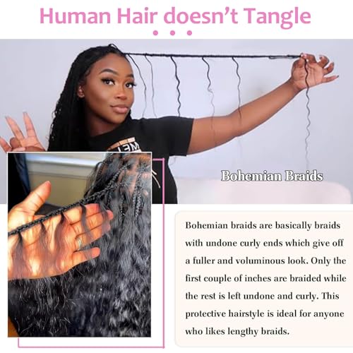 Urbeauty Human Braiding Hair #27 Color, Deep Wave Bulk Human Hair for Micro Braiding No Weft, Curly Human Hair for Boho Braids, Knotless/Goddess/Bohemian/Gypsy/18/20 Inch 100gram