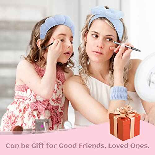 Sponge Spa Headbands for Women & Wristband Set,Puffy Makeup Headband for Washing Face, Skincare Headband, Self Care Gift for Women and Teen Girl Gifts Trendy Stuff, Christmas Gifts for Teens