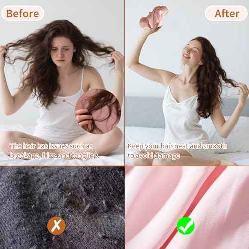 Adjustable Silk Satin Hair Bonnet for Sleeping with 5% Mulberry Silk ? Double Layer Hair Cap for Women & Men, Extra Smooth Night Cap for Curly, Braided, Natural Hair ? Silk Shower Cap (Pink)