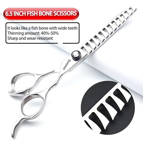 Japan 440 Steel Scissors Professional Hairdressing Scissors for Barber Thinning Hair Shears 5.5/6/6.5 Inch (6.5 Inch-3 Pieces)
