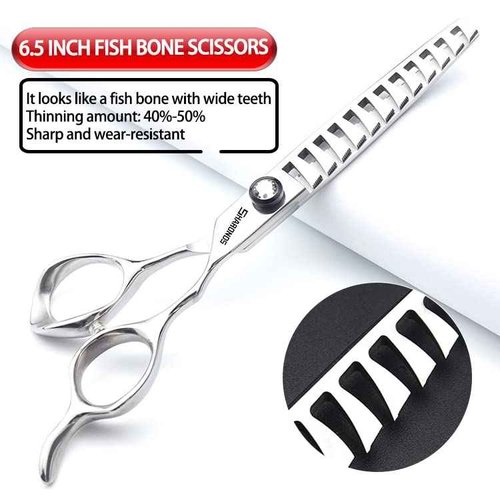 Japan 440 Steel Scissors Professional Hairdressing Scissors for Barber Thinning Hair Shears 5.5/6/6.5 Inch (6.5 Inch-3 Pieces)