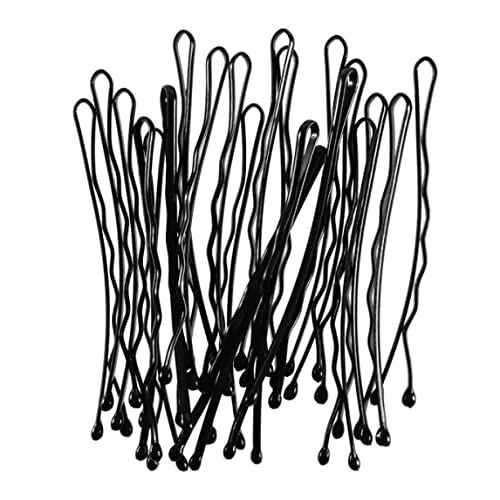 ForPro Professional Collection Bobby Pins (400-Count Approx), Black, 2" L, Ball-Tipped, Crimped, Non-Slip, Non-Damaging, 1 Lb.