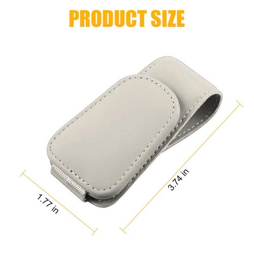 AICEL Sunglasses Holders for Car Sun Visor, Leather Eyeglasses Hanger Mounter, Magnetic Glasses Holder and Ticket Card Clip, Auto Interior Accessories Universal for SUV Pickup Truck