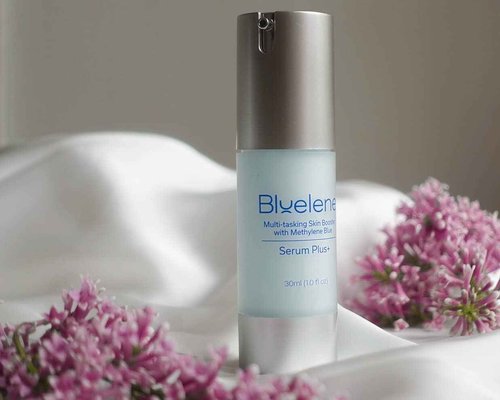 Bluelene Serum Plus+ infused with Methylene Blue, Hyaluronic Acid, NextGen Vit C, and Aloe Vera. Suitable for Sensitive Skin