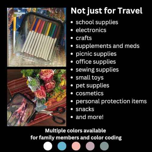 BORSALI TSA Approved Toiletry Bag - Clear Quart Size for 3-1-1 Carry On Travel - Makeup Organizer Cosmetic Pouch with Zipper - Travel Accessories - 2 Pack