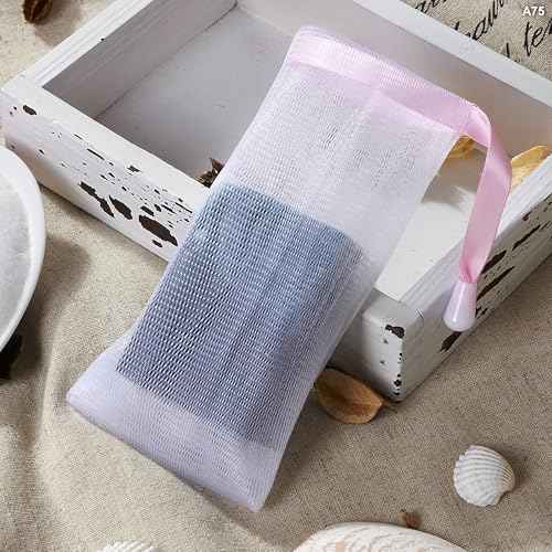 10 counts Foaming Mesh Soap Bag for Bar Soap, Reusable Exfoliating Lather Net, Creates Rich Suds, Soap Saver Pouch, Skincare Cleansing Tool, Hangable, Durable Multi-Layer Design