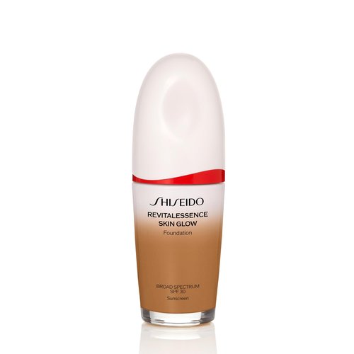 Shiseido RevitalEssence Skin Glow Foundation SPF 30, 420 Bronze - Buildable, Medium Coverage - 24-HR Hydration & 12-HR Wear - Transfer, Crease & Fade Resistant - Non-Comedogenic - All Skin Types