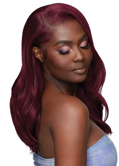 Outre Airtied 100% Fully Hand-Tied Wig - Human Hair Blend - Loose Body Wave 18" (DARK BROWN 2)