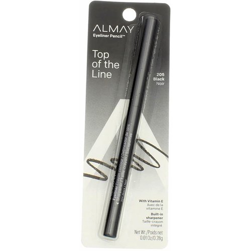 Almay Eyeliner Pencil, Black [205], 0.01 oz (Pack of 6)