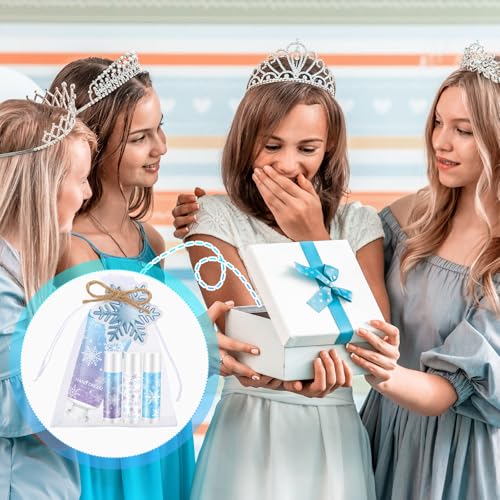 50 Set Winter Snowflake Hand Cream Lip Balm Bulk Set Woman Christmas Gift Include 50 Lip Balm 50 Hand Cream 50 Bag 50 Tag for Winter Christmas Stocking Stuffers