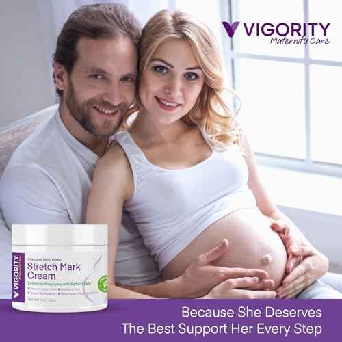 Stretch Mark Cream for Pregnant Women: Stretch Mark Treatment for Pregnancy - Belly Butter For Pregnant Women - Massage Lotion To Prevent And Repair Maternity Stretch Marks Scar - 4 Oz