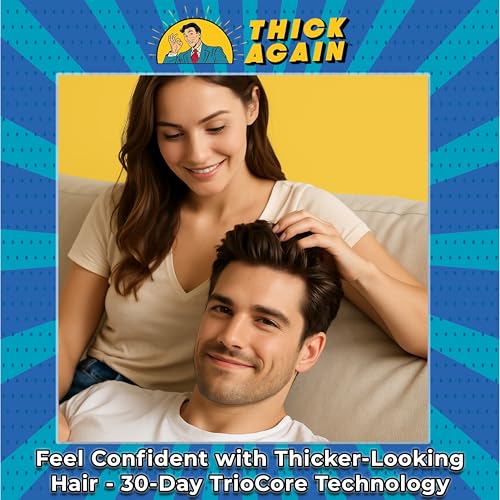 Men's Hair Thickening Shampoo & Conditioner System with TrioCore Scalp Care Technology - Natural Solution for Fuller, Thicker-Looking Hair - Biotin Formula (30 Day, Sandalwood)