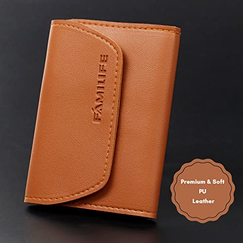 FAMILIFE Gifts for Men, Manicure Set Clippers Manicure Kit Nail Clipper Sets 16pcs Mens Grooming Kits Professional Stainless Steel Nail Kit Brown Leather Case Travel Kits