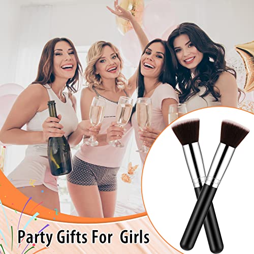 Tanlade 10 Pcs Makeup Brushes Bulk Flat Top Foundation Brush Liquid Cream Powder Foundation Contour Blush Concealer Eye Shadow Blending Liner Make up Kit for Wedding Artist(Black)