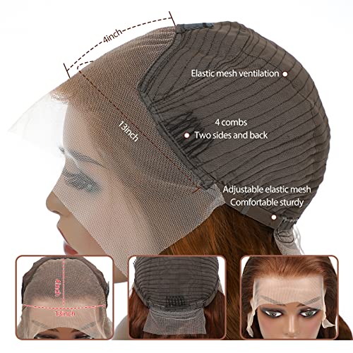 Chocolate Brown Lace Front Wig Human Hair 150% Density Auburn 13X4 Body Wave Lace Front Wig Human Hair Colored Hd Transparent Glueless Wigs Pre Plucked 26Inch