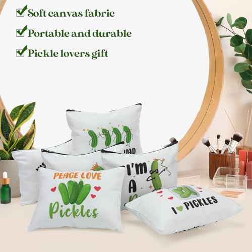 12 Pcs Pickle Bags Pouches for Pickle Lovers Funny Gifts Dill Cosmetic Bag for Girls