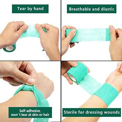 16Pcs Disposable Cohesive Tattoo Grip Cover Wrap, Self Grip Roll Elastic Bandage Handle Grip Tube