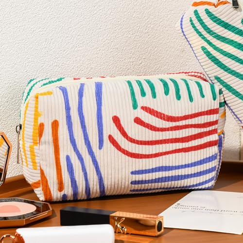 Makeup Bag Preppy Cosmetic Bag Bulk Makeup Pouch Personalize Travel Toiletry Bag Organizer Cute DIY Makeup Brushes Storage Bag for Women