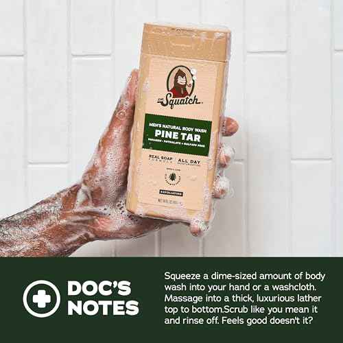 Dr. Squatch NEW Body Wash for Men with Nourishing, Natural Ingredients | No Paraben, Phthalate, Sulfate | All Day Moisture | Long Lasting Scent | Pine Tar & Coconut Castaway (14 oz, 2-Pack)