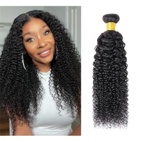 Kinky Curly Human Hair Bundles Thick Brazilian Virgin Curly Weave Bundles Human Hair 100% Unprocessed Double Weft Natural Black Color Can Be Dyed 100g 16 Inch