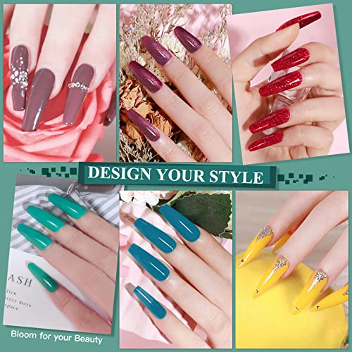 RSTYLE Gel Nail Polish Starter Kit with U V Light, 10 Colors Glitter Green Red Gold Yellow Gel Polish Kit with Base and Top Coat Manicure Tools for Home Nail Salon 5ML Tiny Bottle - Playful Life