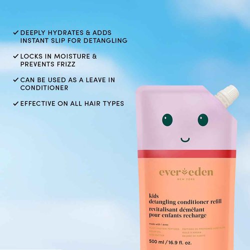 Evereden Kids Conditioner Refill, 16.9 fl oz. | Detangler for Children's Haircare | Non-toxic Conditioning for Silky Smooth Hair