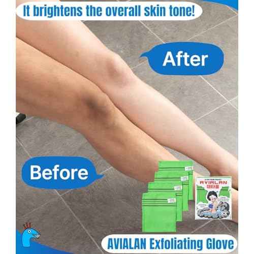 exfoliating Glove Body wash loofah Korean Skin Care face Lip Body Scrub Dry Brushing Body Brush Foot Back Scrubber (Green)