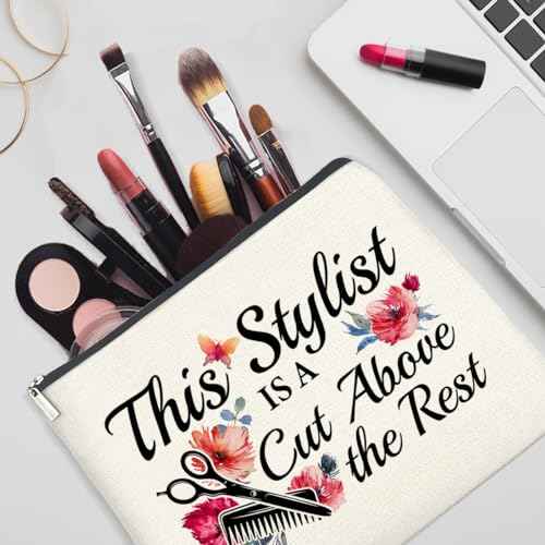 YeleY Hairdresser Gifts for Women, Hair Stylist Makeup Bag, Thank You Gift for Hairstylist, Hair Dresser Appreciation Gift Cosmetic Bag